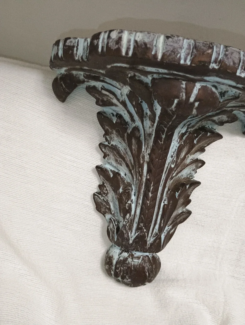 DECORATIVE Distressed CORNICE WALL SHELF Antiqued Heavy Plaster
